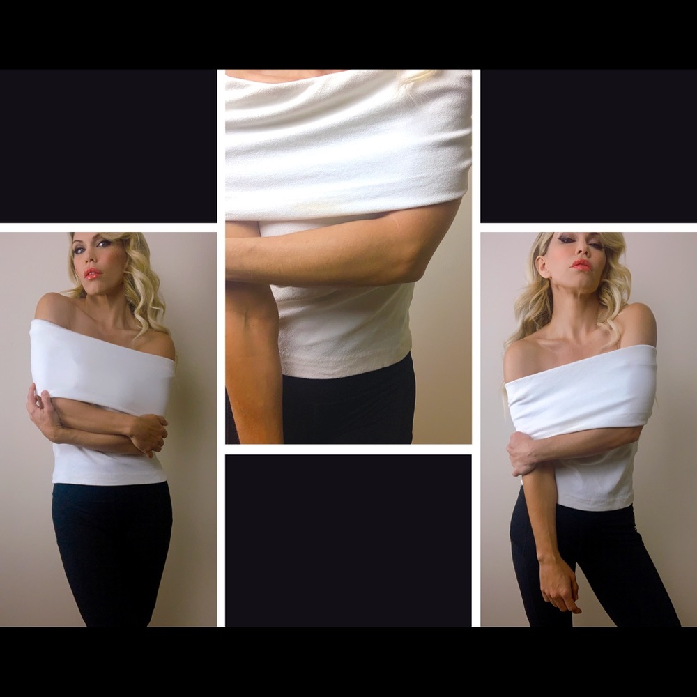 Club Monaco cape off shoulder top